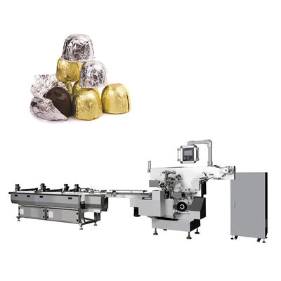 Máquina de enrollamiento totalmente envuelta Máquina de enrollamiento automático de flujo para chocolate por control PLC
