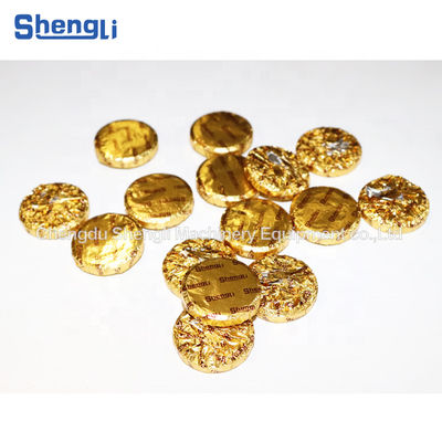 Variedad de formas de la moneda de oro máquina de sellado de envoltura de chocolate para el embalaje de película