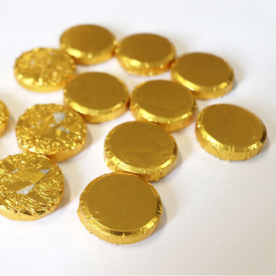Variedad de formas de la moneda de oro máquina de sellado de envoltura de chocolate para el embalaje de película