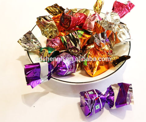 Material de embalaje de PET 260 ppm Máquina horizontal de envasado de chocolate con doble giro