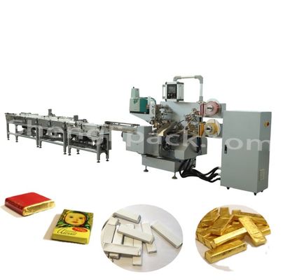 Tipo de embalaje de película Máquina de embalaje de chocolate de bloque cuadrado automática completa