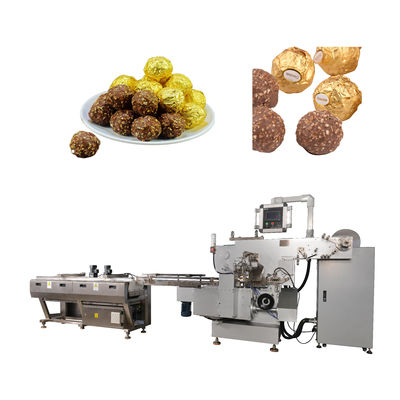 Máquina de embalaje automática para la línea de fabricación de bolas de wafer de chocolate totalmente automática