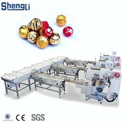 Máquina de embalaje automática para la línea de fabricación de bolas de wafer de chocolate totalmente automática