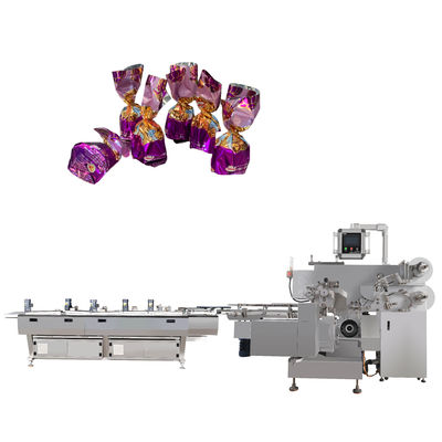 Máquina de embalaje con llave horizontal de plata de chocolate personalizada para embalaje de dulces